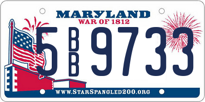 MD license plate 5BB9733