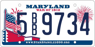 MD license plate 5BB9734