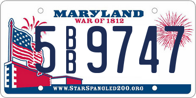 MD license plate 5BB9747