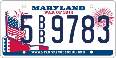 MD license plate 5BB9783