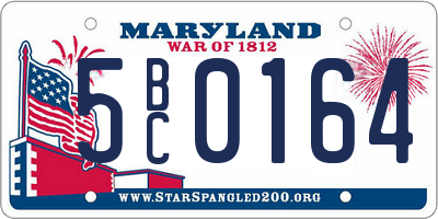 MD license plate 5BC0164