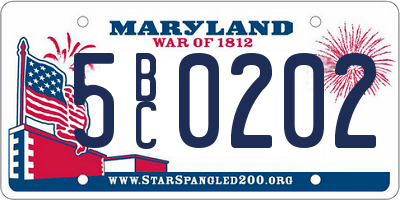 MD license plate 5BC0202