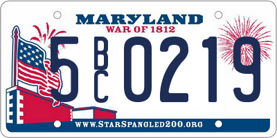 MD license plate 5BC0219