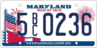 MD license plate 5BC0236