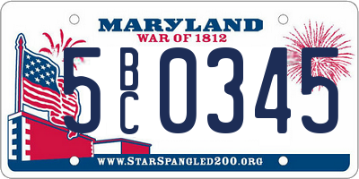 MD license plate 5BC0345