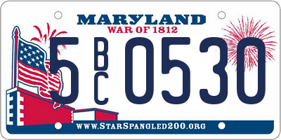 MD license plate 5BC0530