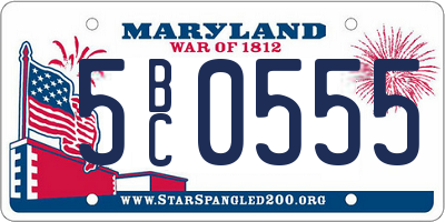 MD license plate 5BC0555