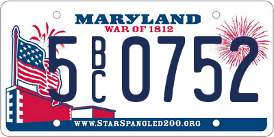 MD license plate 5BC0752