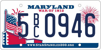 MD license plate 5BC0946