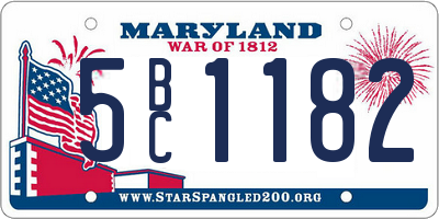 MD license plate 5BC1182