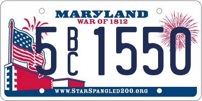 MD license plate 5BC1550