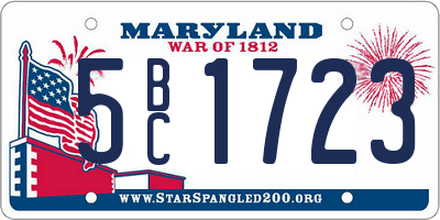 MD license plate 5BC1723