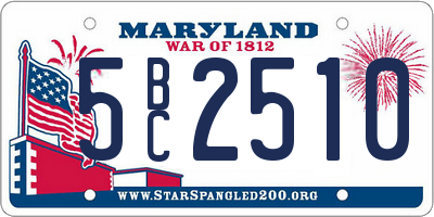 MD license plate 5BC2510