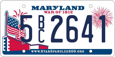 MD license plate 5BC2641