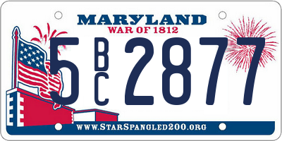MD license plate 5BC2877
