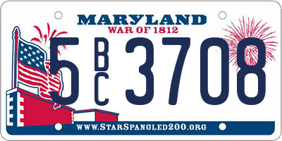MD license plate 5BC3708