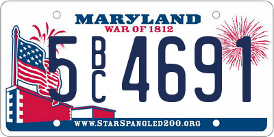 MD license plate 5BC4691