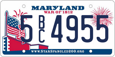 MD license plate 5BC4955