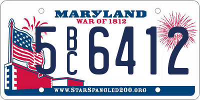 MD license plate 5BC6412