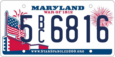 MD license plate 5BC6816