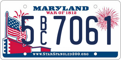 MD license plate 5BC7061