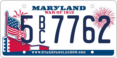 MD license plate 5BC7762