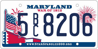 MD license plate 5BC8206