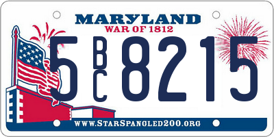 MD license plate 5BC8215