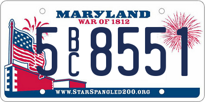MD license plate 5BC8551