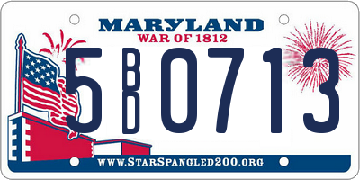 MD license plate 5BD0713