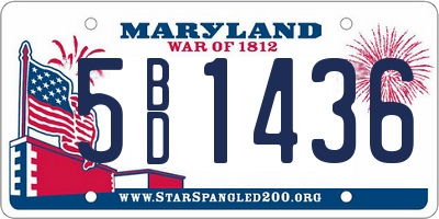 MD license plate 5BD1436
