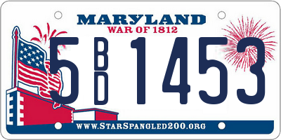 MD license plate 5BD1453