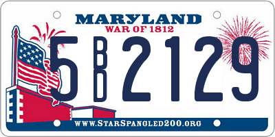 MD license plate 5BD2129