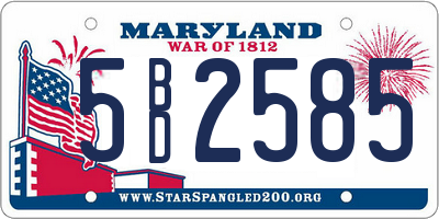 MD license plate 5BD2585