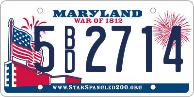MD license plate 5BD2714