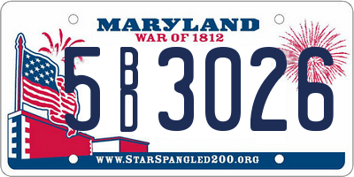 MD license plate 5BD3026