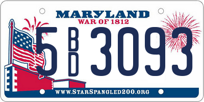 MD license plate 5BD3093
