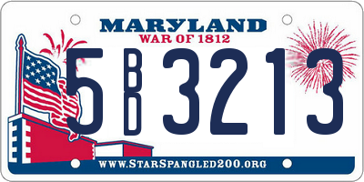 MD license plate 5BD3213