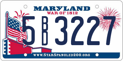 MD license plate 5BD3227
