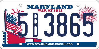 MD license plate 5BD3865