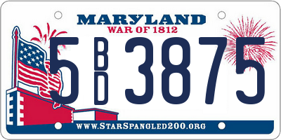 MD license plate 5BD3875