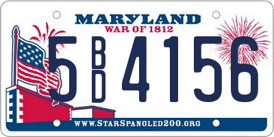 MD license plate 5BD4156