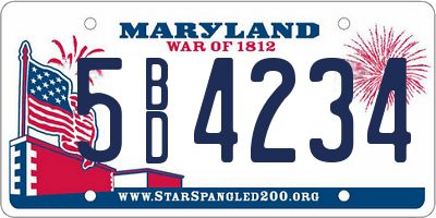MD license plate 5BD4234