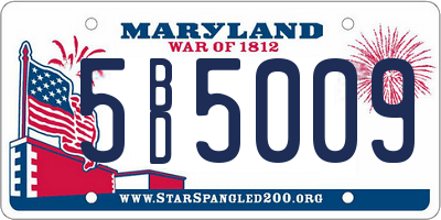 MD license plate 5BD5009