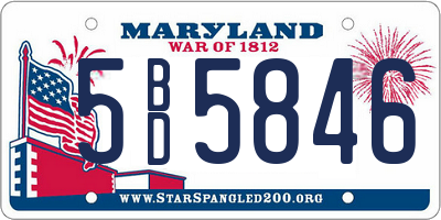 MD license plate 5BD5846