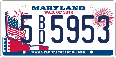 MD license plate 5BD5953