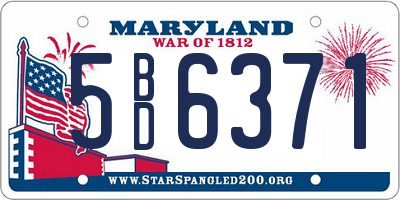 MD license plate 5BD6371