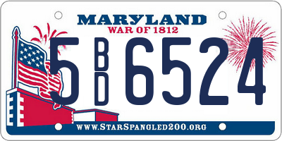 MD license plate 5BD6524