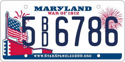 MD license plate 5BD6786
