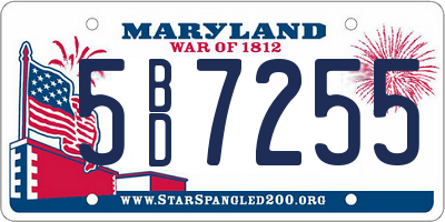 MD license plate 5BD7255